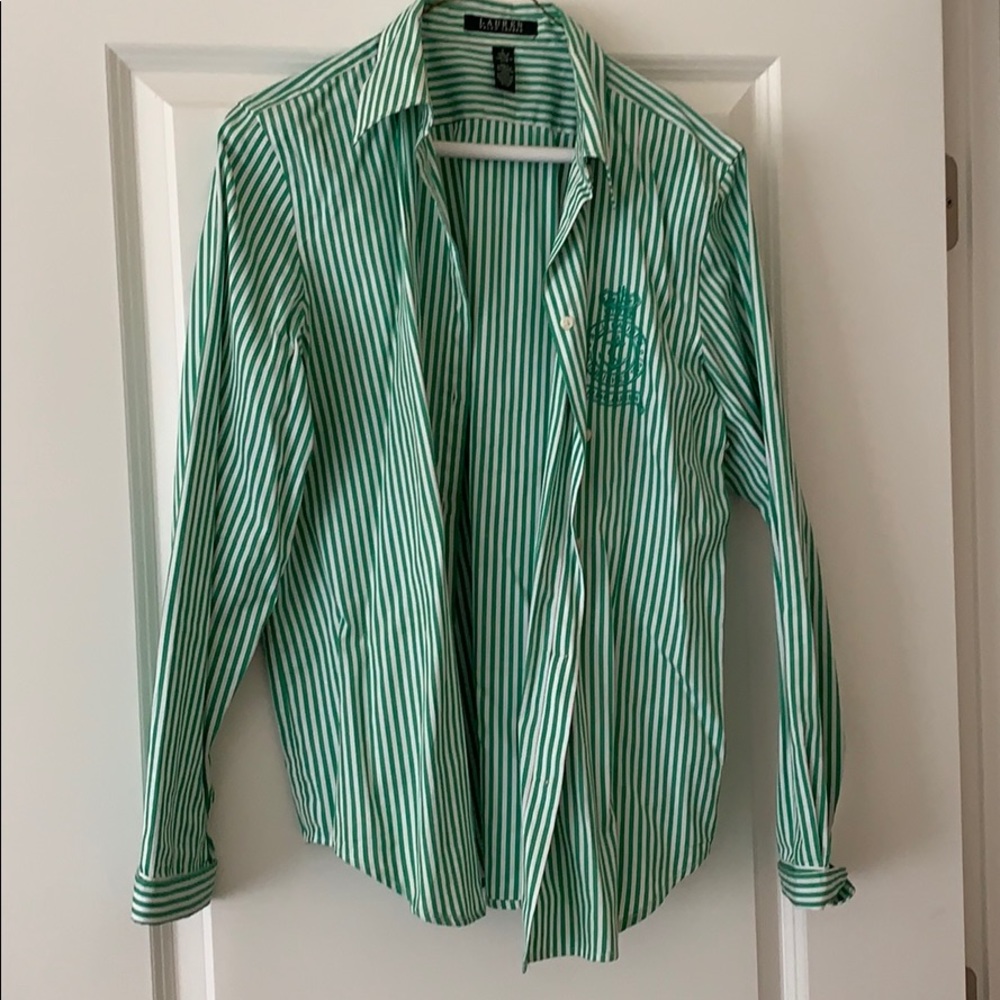 Ralph Lauren Polo Green and White with Emblem